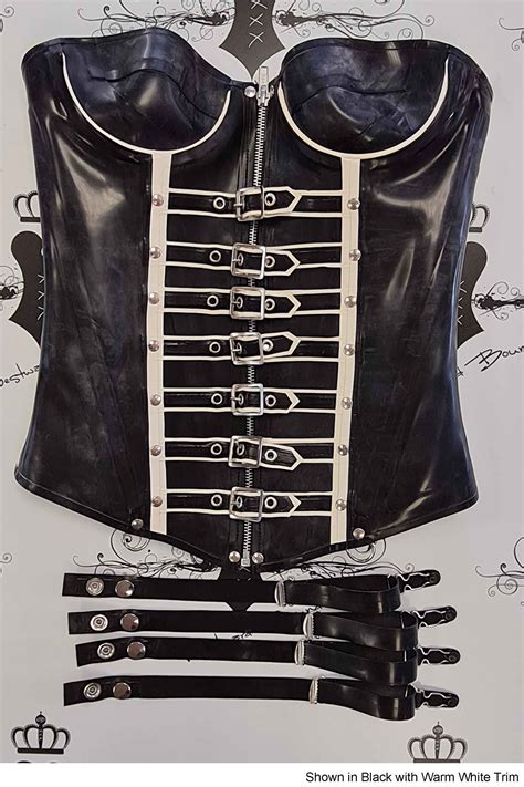 Obsession Rubber Overbust Corset Buckle Design With Added Zipper