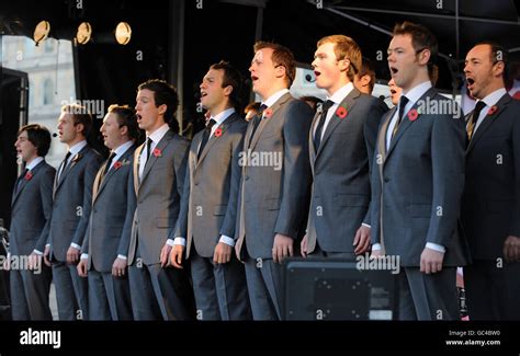 Welsh Male Voice Choir Only Men Aloud Perform During A Public