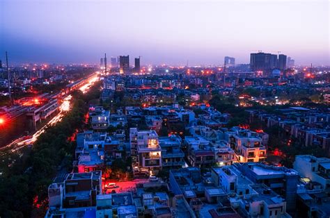 Noida Cityscape At Night Stock Photo Download Image Now Istock