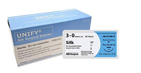Unify Silk Surgical Suture 3 0 Black Braided Silk C 6 Fs 2 38 19mm