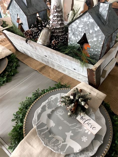 Rustic Glam Christmas Dining Room Wilshire Collections