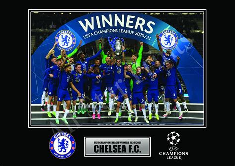 Chelsea Fc Uefa Champions League Winners 2021 Poster Art Etsy