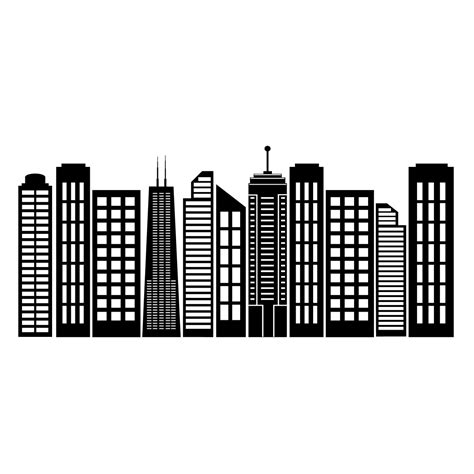 Small Simple Geometric City Skyline Silhouette Wall Decal Etsy