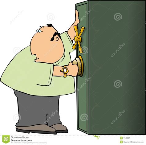 Man opening a safe stock illustration. Illustration of lock - 1143897