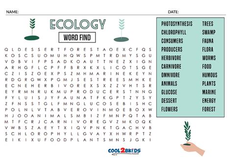 Printable Ecology Word Search Cool2bkids