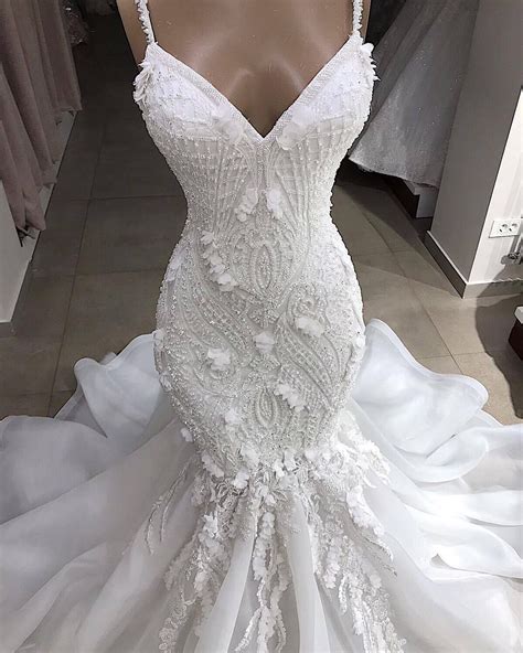 Glamour And Luxury Open Back Mermaid Wedding Dress Wedding Dress Black