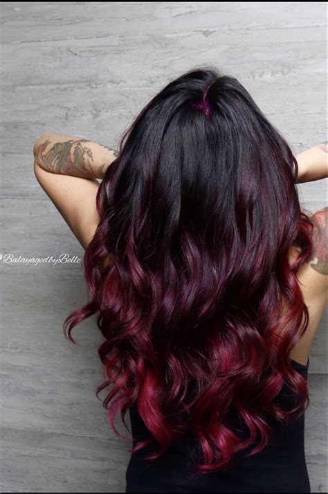 Red Ombre Burgandy Ombre Red Balayage Burgandy Ombre Red Hair