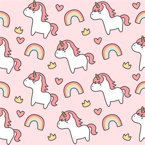 Cute Unicorn And Rainbow Seamless Pattern Background Rainbow