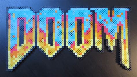 Doom Logo Made With Perler Beads Rdoom
