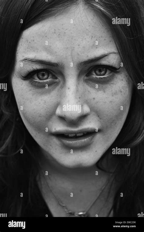 Girl Freckles Black And White Stock Photos And Images Alamy