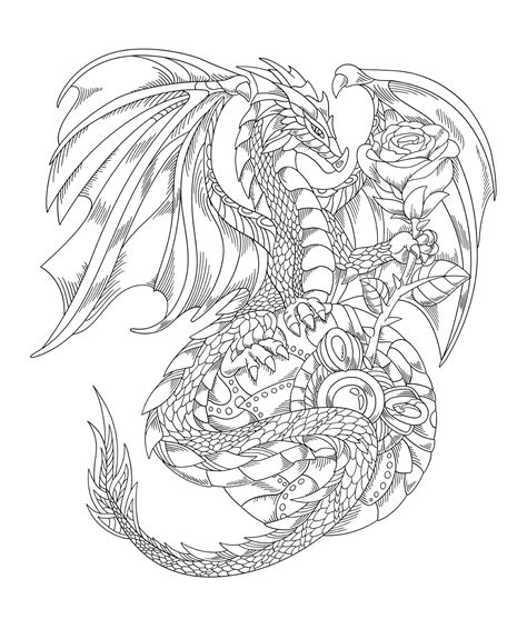Adult Coloring Book Dragon Pages Coloring Pages