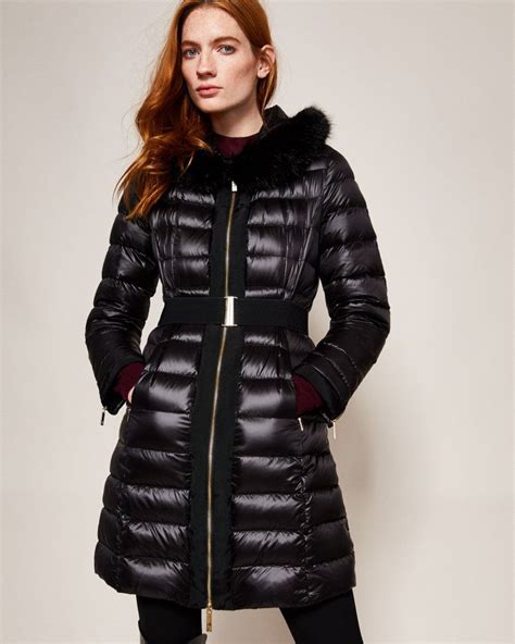 Long Hooded Puffer Coat Black Jackets And Coats Ted Baker