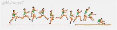 Sequence Of Illustrations Of Male Athlete Competing In Triple Jump
