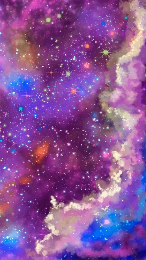 Colorful Galaxy Glitter Phone Wallpaper Android
