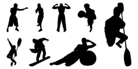 Premium Vector Silhouettes Of People Doing Sports And The Word Gym