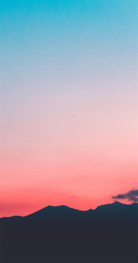 Download 1440x2960 Wallpaper Sunset Sky Skyline Mountains Beautiful