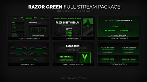 Premade Twitch Overlay Bundle Green Plant Twitch Overlay For Live