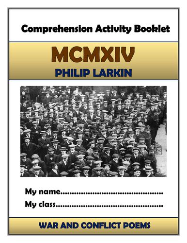 Mcmxiv Philip Larkin Comprehension Activities Booklet Teaching