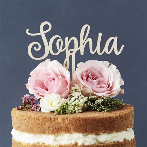 Personalised Wooden Cake Topper By Sophia Victoria Joy