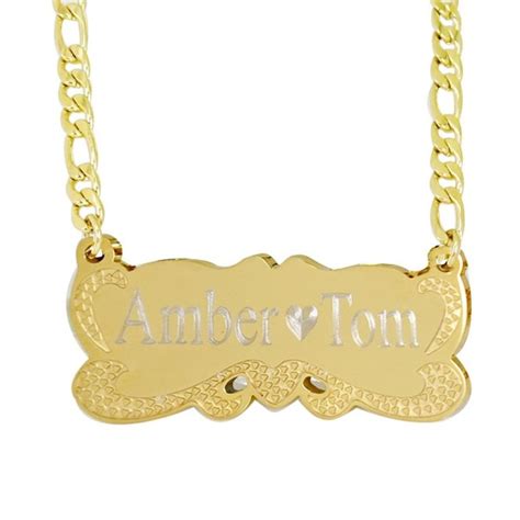 18k Gold Plate Personalized Name Necklace Custom Made Any