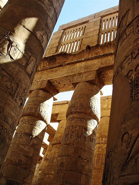 Stock Pictures Karnak Temple And Pillar Designs