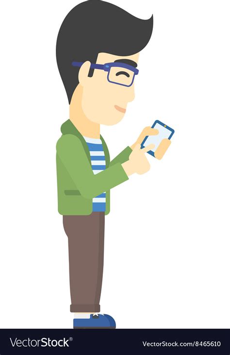 Man Using Mobile Phone Royalty Free Vector Image