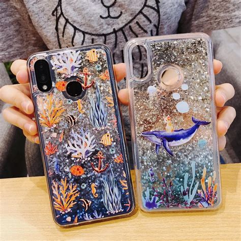 Cute Dolphin Liquid Quicksand Phone Case For Huawei P10 P20 Pro P20