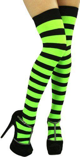 Tobeinstyle Womens Vibrant Horizontal Wide Striped Thigh High Stockings Thigh High Stockings