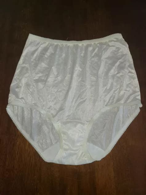 Shadowline 17042 Panty Nylon Full Cut Ivory Brief Granny Sissy Panties Size 6 1599 Picclick