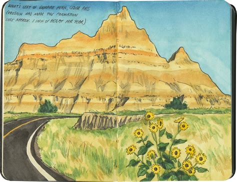 Badlands National Park Sketch By Chandler Oleary Grand Canyon National