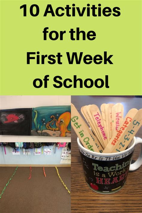 10 Activities For The First Week Of School First Week Of School Ideas