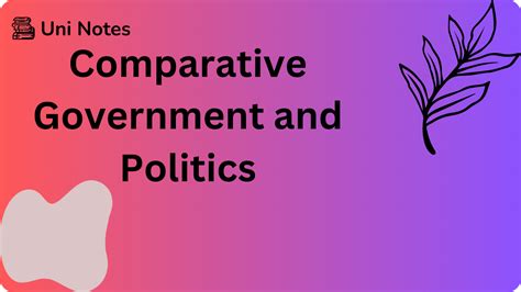 Comparative Government And Politics Uni Notes
