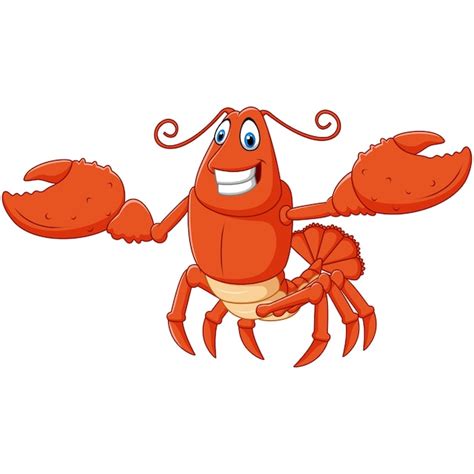 Premium Vector Cute Lobster Cartoon Waving Isolated On White Background
