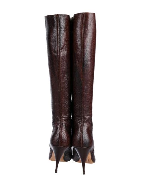 Christian Dior Leather Knee High Boots Shoes Chr135022 The Realreal