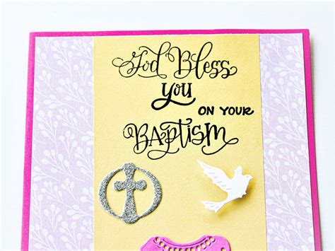 Baptism Greeting Card For Girl Religious Baptism Card Etsy