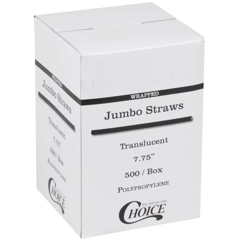 Choice 7 34 Jumbo Clear Wrapped Straw 2000case
