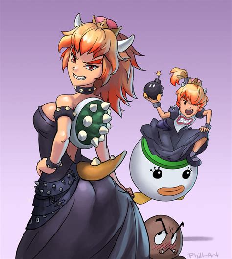 Bowsette And Bowsette Jr By Phill Art On Deviantart