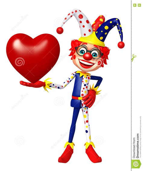 Clown With Heart Stock Illustration Illustration Of Isolated 77526643
