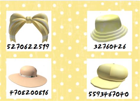 Yellow Hats Codes Yellow Accessories Cute Tshirt Designs Roblox Codes