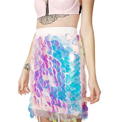 Mermaid Sequin Mini Skirt 65 Liked On Polyvore Featuring Skirts