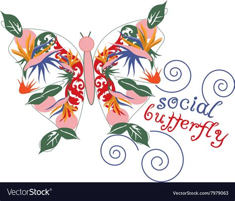 Social Butterfly Royalty Free Vector Image Vectorstock