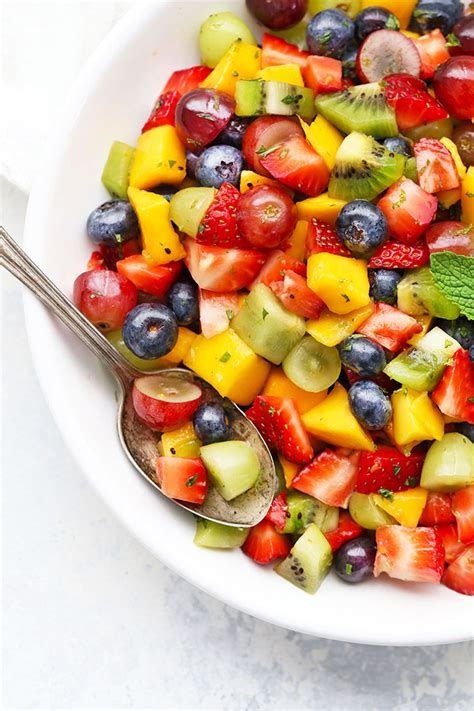 Rainbow Fruit Salad With Citrus Mint Dressing One Lovely Life