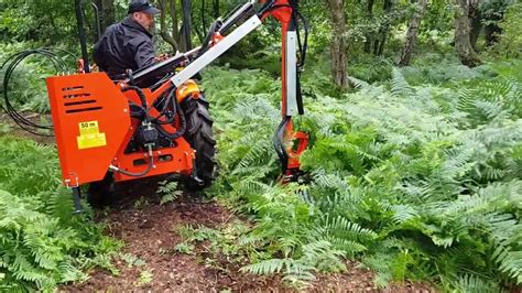 Cutting Bracken Farmmaster Compact Tractor Hedge Cutter 25m Reach