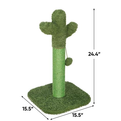 Zeny Cat Scratching Post Cactus Cat Scratcher With Dangling Ball