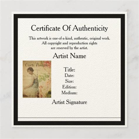 Certificate Of Authenticity For Original Artwork My Xxx Hot Girl