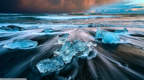 Hintergrundbilder Meer Wasser Strand Eisberg Eis Küste Island