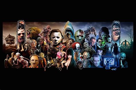 Classic Horror Villains And Monsters Mash Up Movie Character Collage