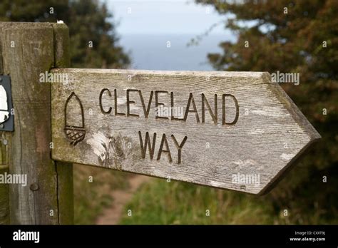 Cleveland Way Signpost Stock Photo Alamy