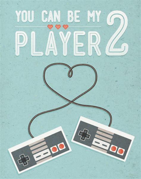 You Can Be My Player 2 Poster Print Games Gamer Love Retro Etsy