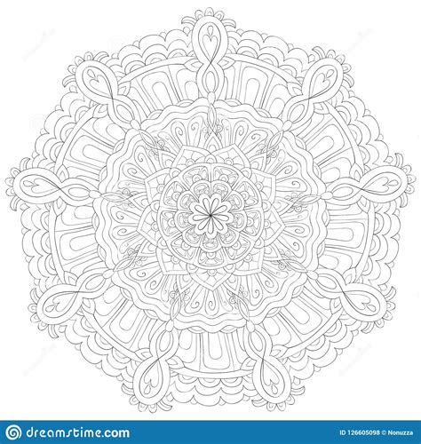 Adult Coloring Bookpage A Zen Mandala For Relaxing Activityzen Art